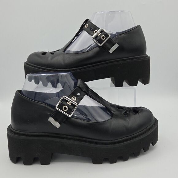Lamoda Beauty Blossom Mary Janes dolls kill Sz 7 EUC goth witchcore gothic metal - Picture 1 of 8